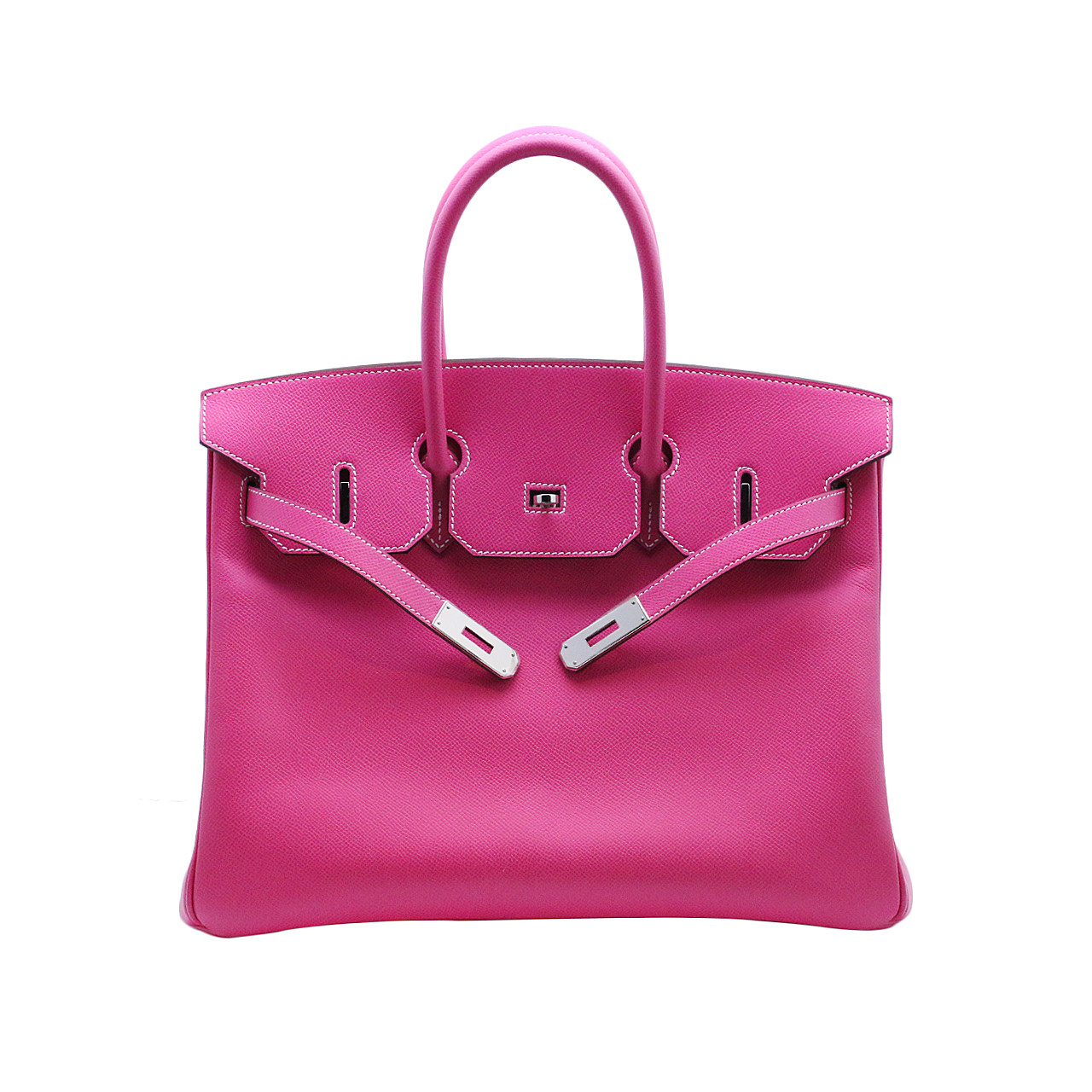 [9.5新]爱马仕hermes女士铂金包玫红色牛皮1127