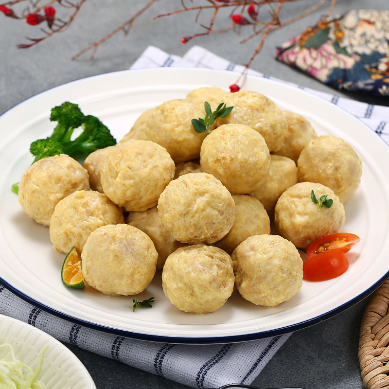 春雪泰式咖喱鸡肉丸子 2斤新鲜冷冻半成品鸡肉丸火锅食材清真