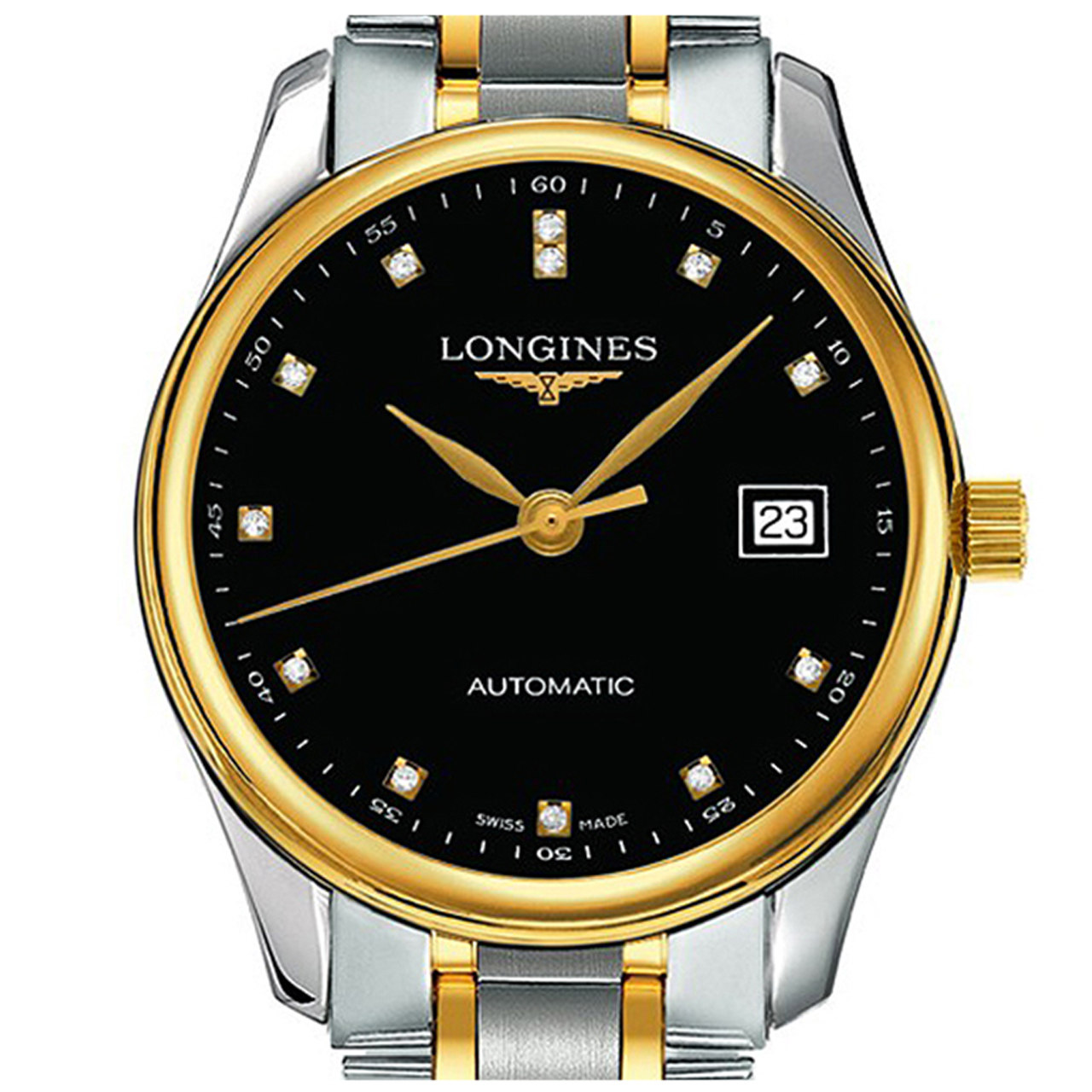 [9.5新]浪琴/longines自动机械男表钢镶钻日历