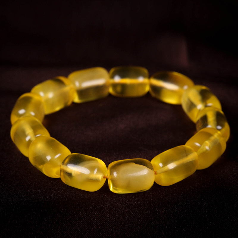 佛教七宝 珠子直径11mm 琥珀蜜蜡手串 珠连蜜事 佛法加持