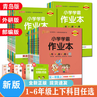 小学学霸作业本一二三四五六年级上下册语文英语鲁科版人教版六三英语外研人教版数学青岛版课本书同步练习课堂练单元检测试卷