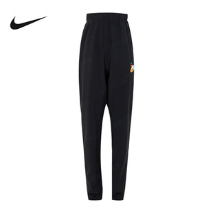 Nike耐克男女童裤子夏季新款运动透气黑色梭织休闲长裤HF6420-010