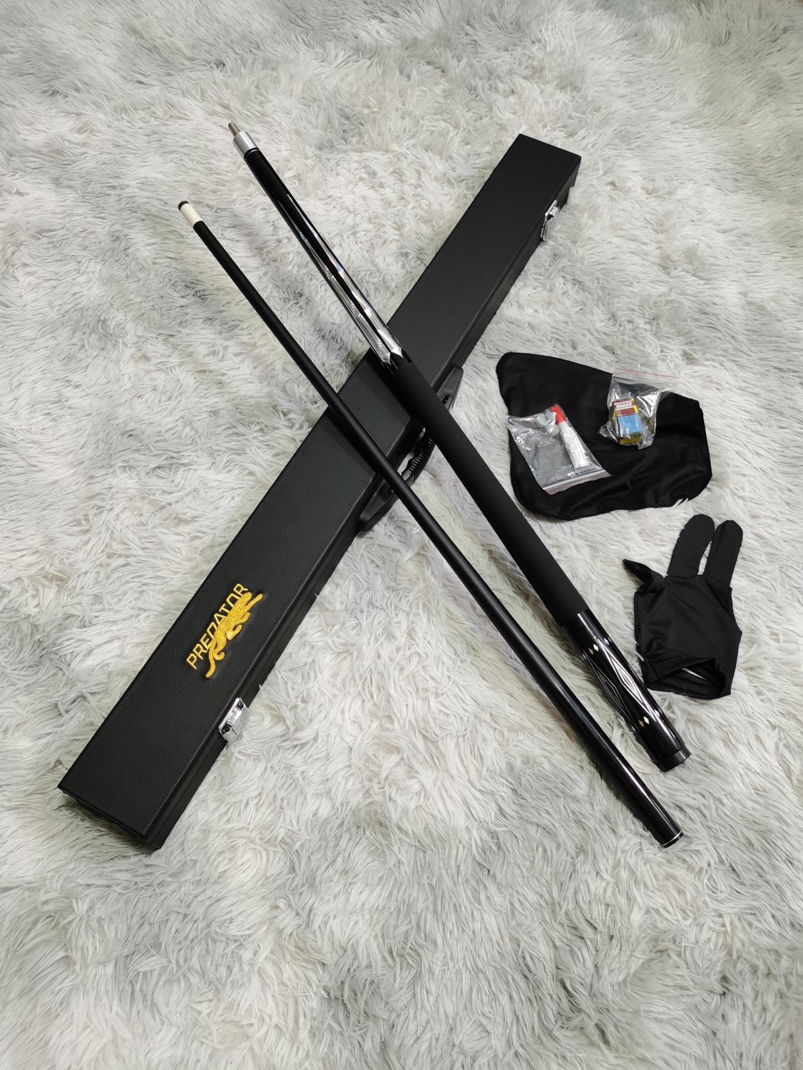 黑科技碳素台球杆1/2分体杆中式小头中头大头台球杆黑八九球杆子