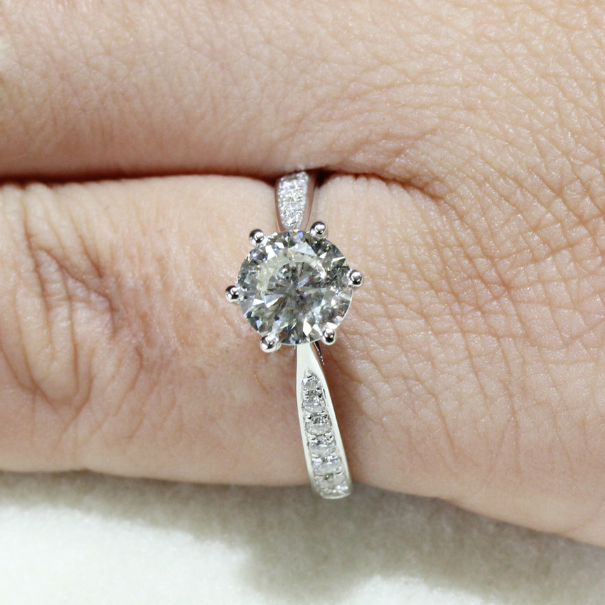 gic证书18k天然钻戒主石1.00克拉颜色i-j 净度si素玉钻石sy0018