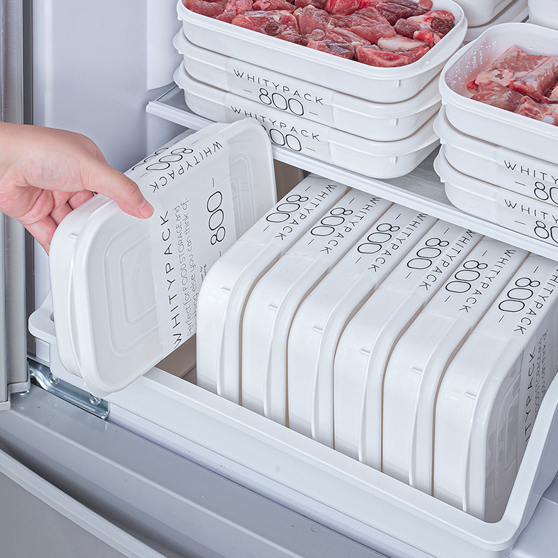 日本进口冻肉保鲜盒食品级冰箱专用分装盒一周备菜神器食物收纳盒