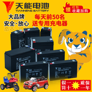 天能6V4v4.5v12V7ah儿童电动车玩具汽车摩托童车电瓶蓄电池充电器