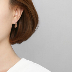 韩国定制 S925纯银欧美极简风半圆耳钉气质文艺复古耳环闺蜜礼物
