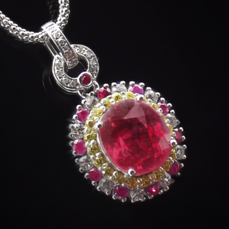 4.29ct红宝石吊坠 颜色火彩绝美 裸石成品双证书国际证书