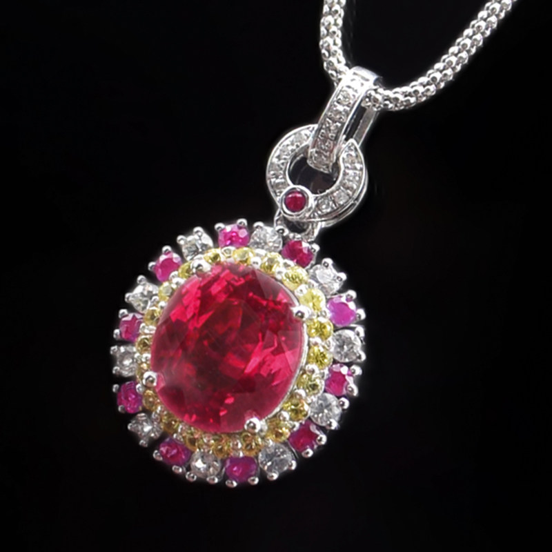 4.29ct红宝石吊坠 颜色火彩绝美 裸石成品双证书国际证书