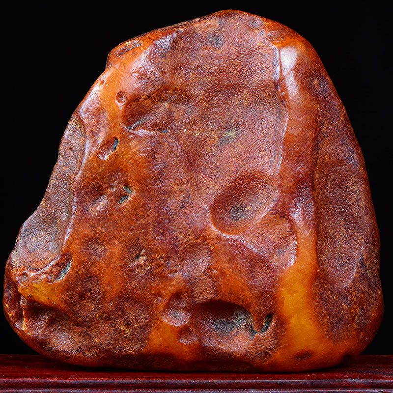 程彬雕刻工作室 【244.46g】 超级带皮蜜蜡原石 摆件雕件
