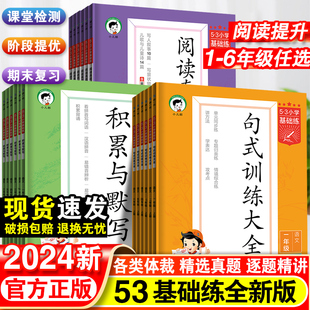 2024新53小学语文句式训练大全组词造句写句子专项训练一年级二年级三四五六年级小学生积累与默写语文英语阅读真题60篇训练100篇