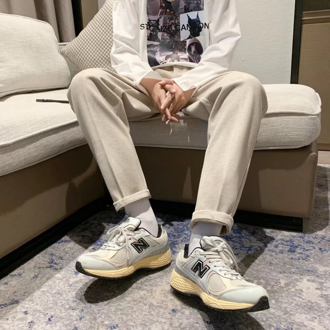 搭配老爹鞋板鞋的裤子男休闲直筒小西裤秋冬季加厚保暖妮子毛呢裤