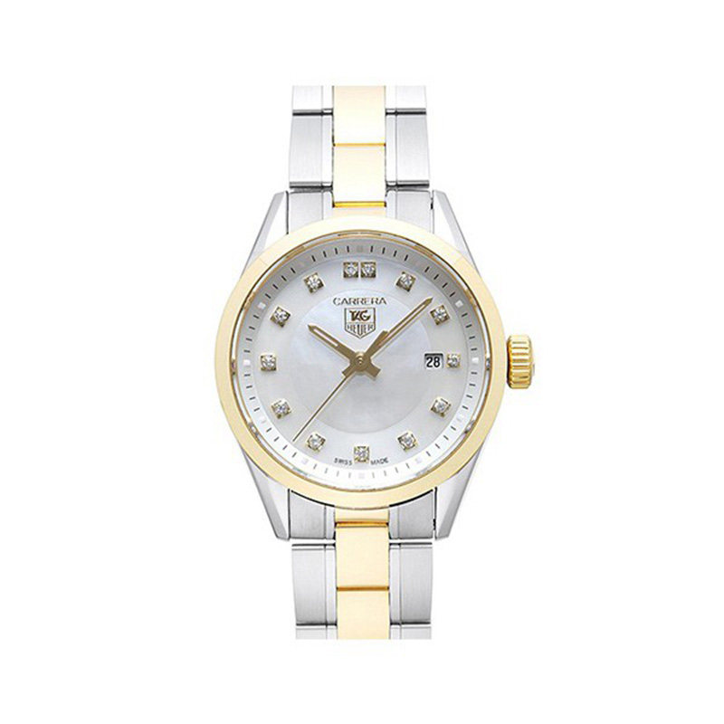 热销旧手表 二手 瑞士_tag heuer豪雅女表石英镶钻腕表wv1450二手表