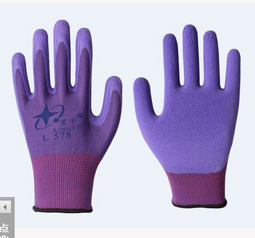 星宇劳保厂家直销 舒适柔软止滑 L578十三针彩尼龙乳胶发泡手套