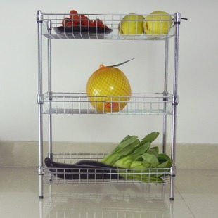 厨房置物架收纳架水果蔬菜架调节加高落地架不锈钢整理架碗架锅架