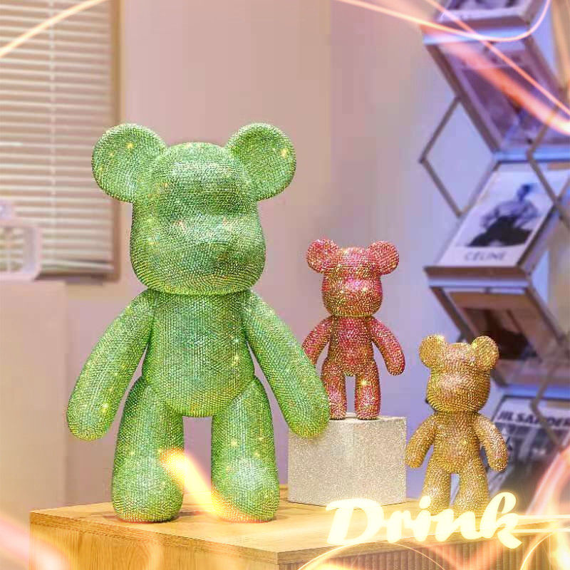 暴力熊手工diy贴钻 玩偶材料包摆件粘钻熊钻石小熊情人礼品玩具熊