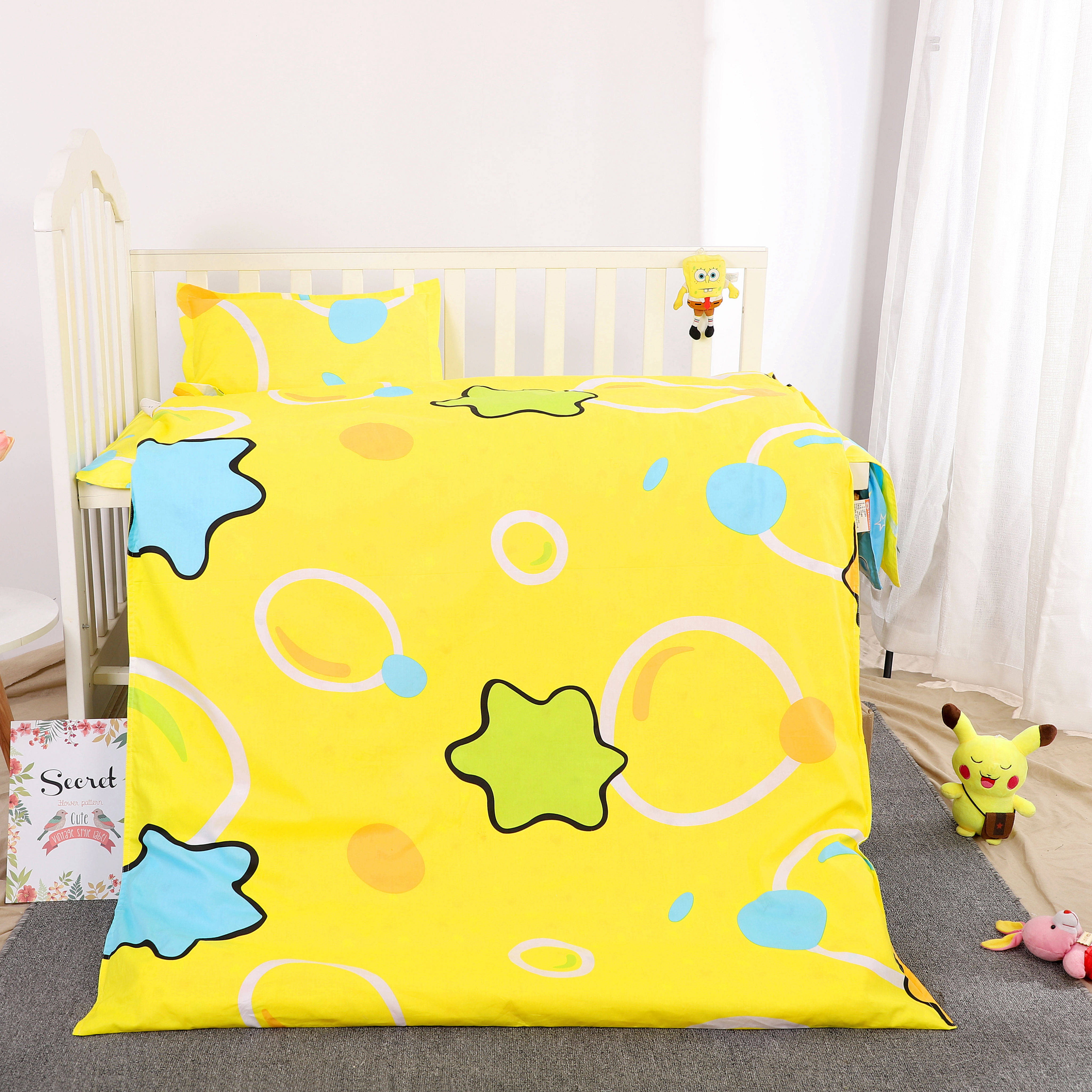 幼儿园午睡被子三件套含芯被褥子冬季加厚垫子儿童小被子枕头棉花