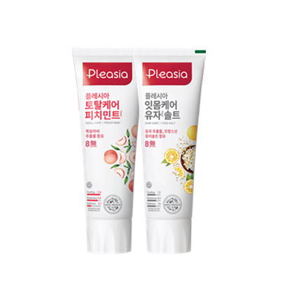 【1+1】Pleasia/愛茉莉 桃子薄荷+柚子鹽牙膏100g/7效護理在類目 洗護清潔劑/衛生巾/紙/香薰, 洗髮沐浴/個人清潔, 口腔護理, 牙膏中 - 來自Buy2taobao.com提供專業的淘寶代購服務