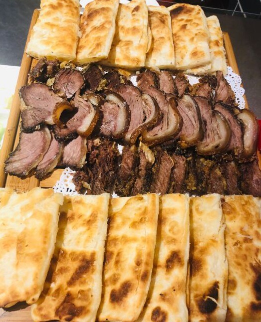 北京利桥顺酒楼驴紫盖带皮驴肉火烧卤驴五花肉肥瘦即食熟闪送顺丰