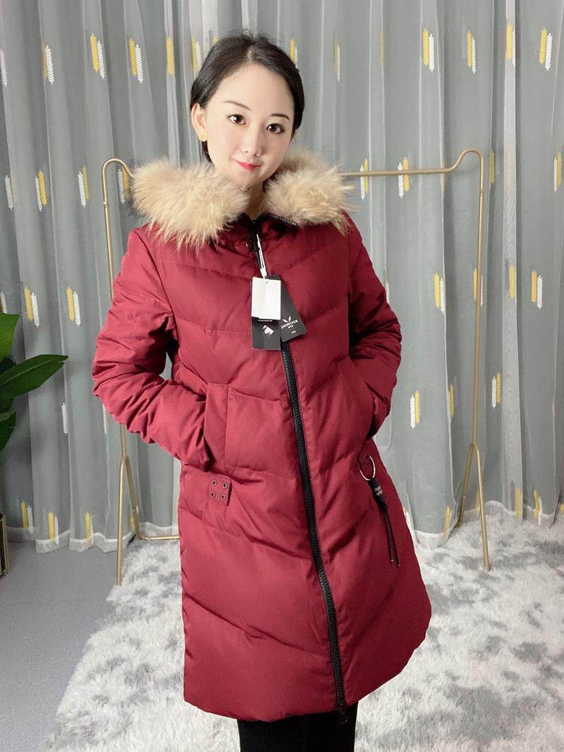 波司登妈妈装羽绒服女断码清仓特价羽绒中长款大毛领宽松简约保暖