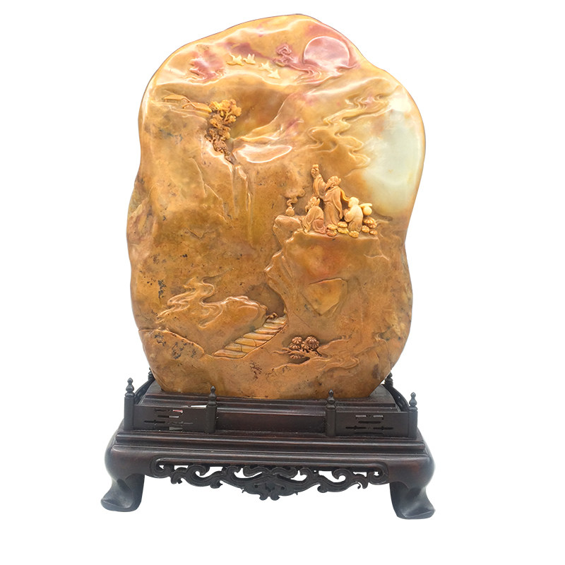 【双十二】青田封门三彩《放鹤图》买就送