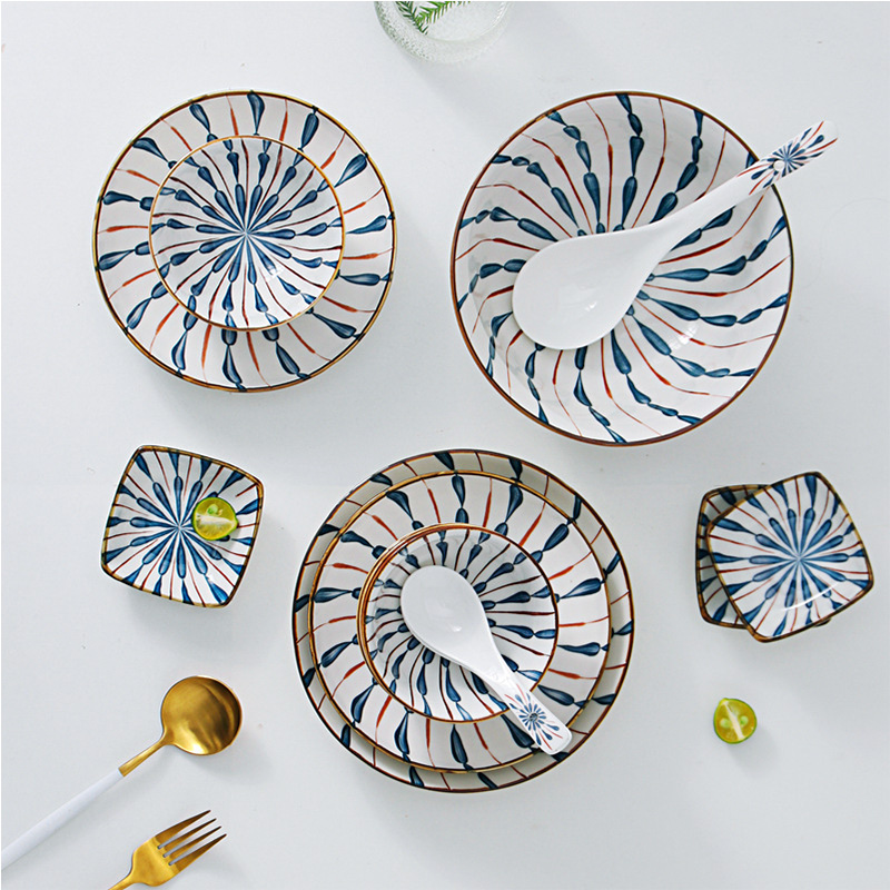 陶瓷日式餐具碗碟套装家用盘子简约组合碗筷单个汤碗面碗创意个性