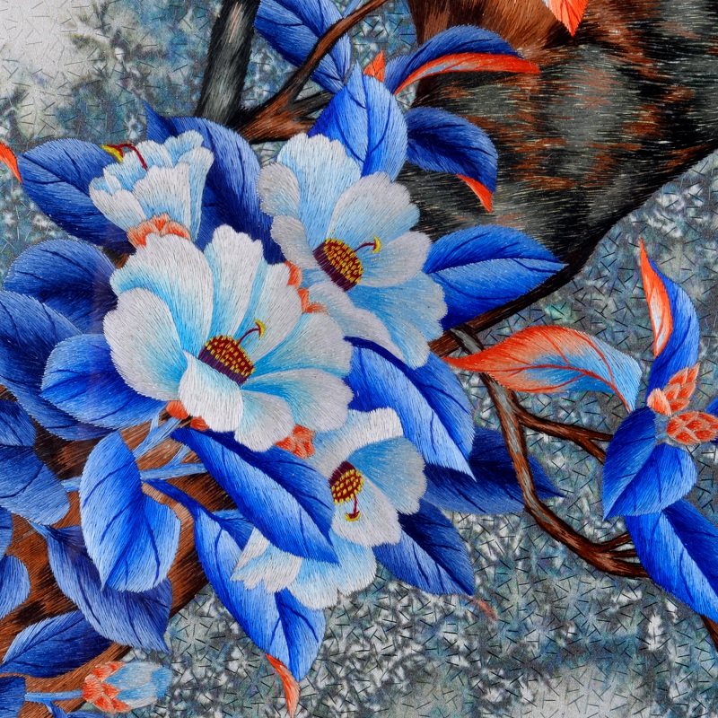 工美大师肖兰 汉绣单面绣 桂枝