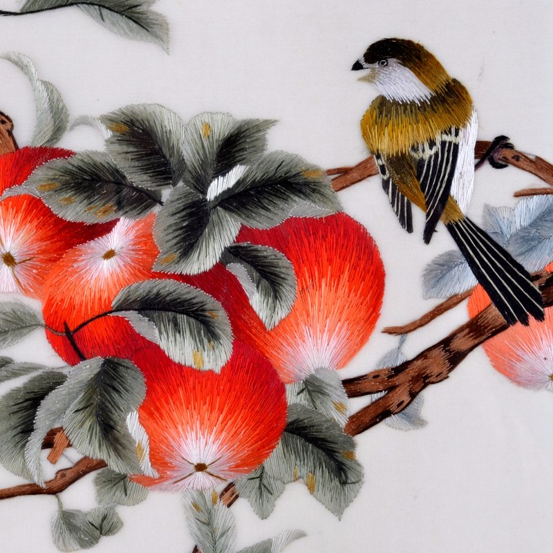 工美大师肖兰 汉绣单面绣 颜百龙硕果累累