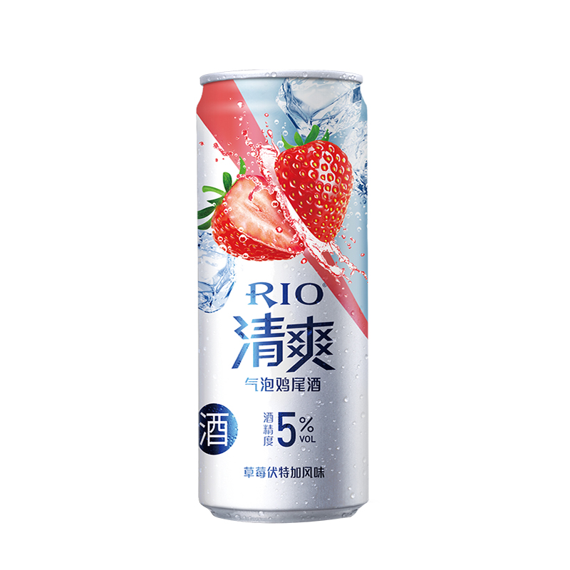 锐澳5度草莓伏特加味气泡鸡尾酒330ml/瓶
