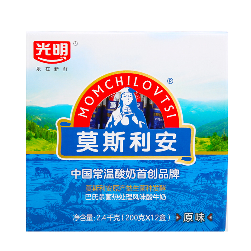 光明莫斯利安巴氏杀菌酸牛奶200g12