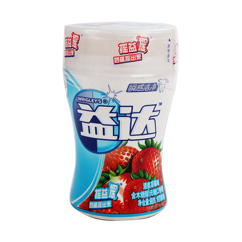 益达木糖醇无糖口香糖清爽草莓味98g/瓶