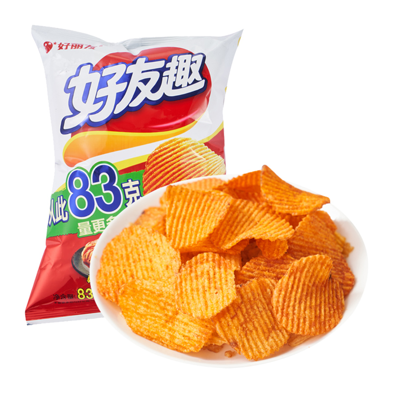 好丽友好友趣薯片(韩国泡菜味)83克/袋