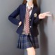 jk西装外套女小个子设计感小众西服春秋款dk制服男情侣款圣火学院