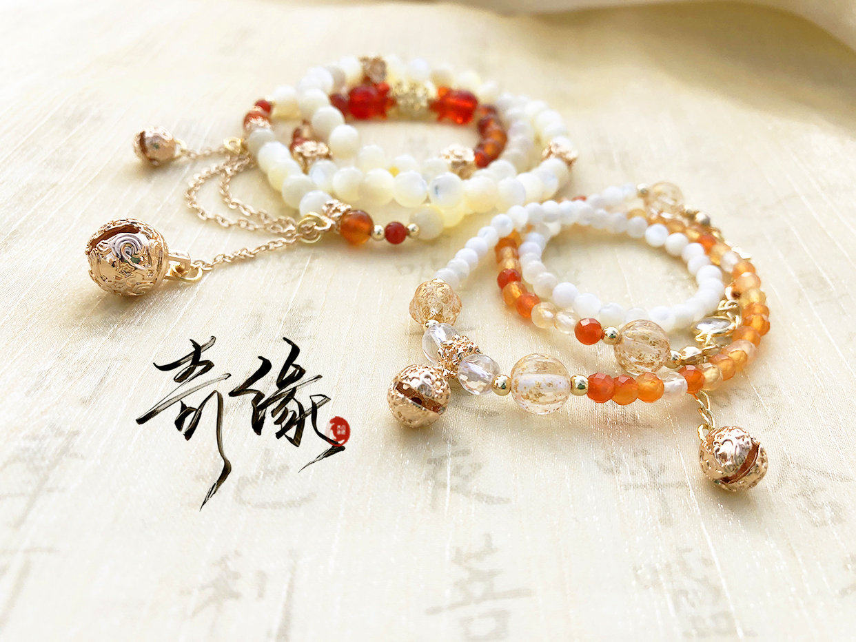 太子悦神 原创古风汉服配饰白蝶贝铃铛手链 脑洞来源天官赐福谢怜