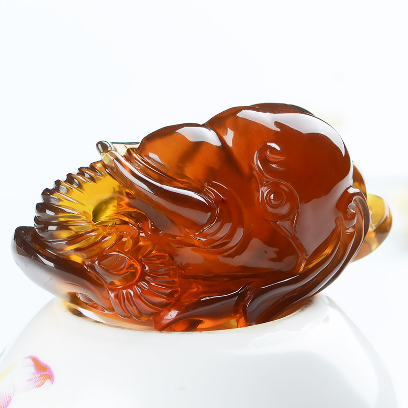 20.11g(带链)【工作室】-天然缅甸琥珀金棕大象