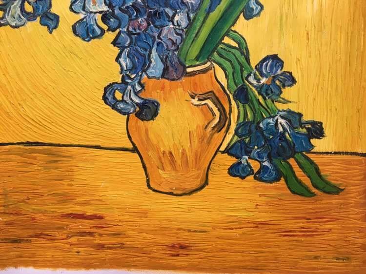 临摹 凡高《兰花》布面油画