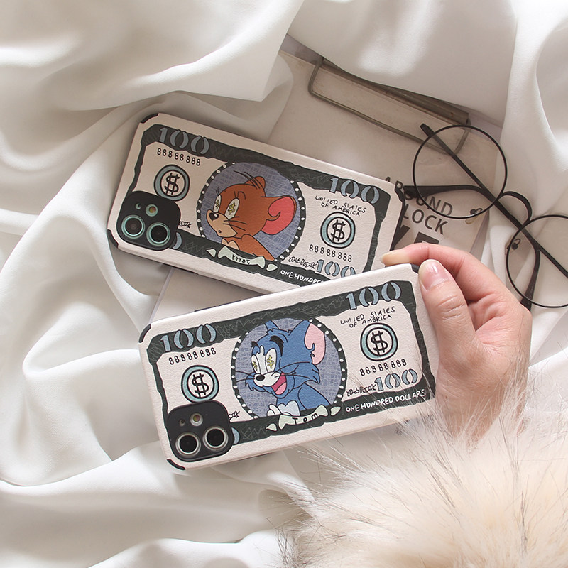 美元钞票猫和老鼠oppoa11x手机壳a9a7浮雕reno42z情侣a3a5软套a8