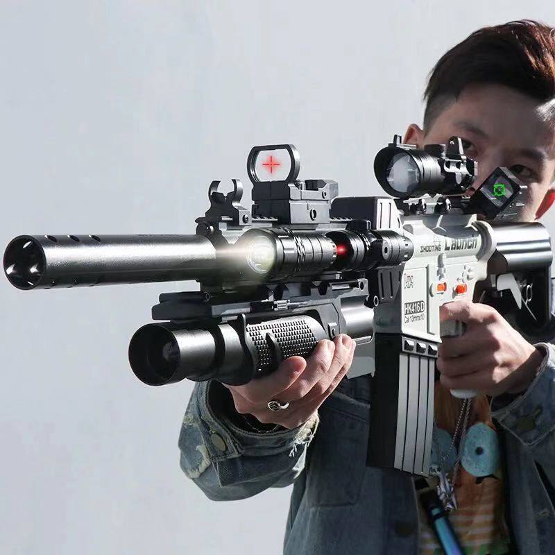 儿童玩具ak47射击吃鸡电动连发软弹男孩m416满配电动玩具枪