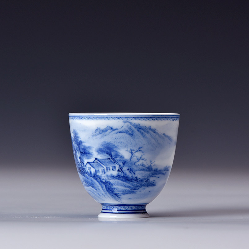 【直供】国家一级美术师 混水青花主人杯 陈迁保工作室