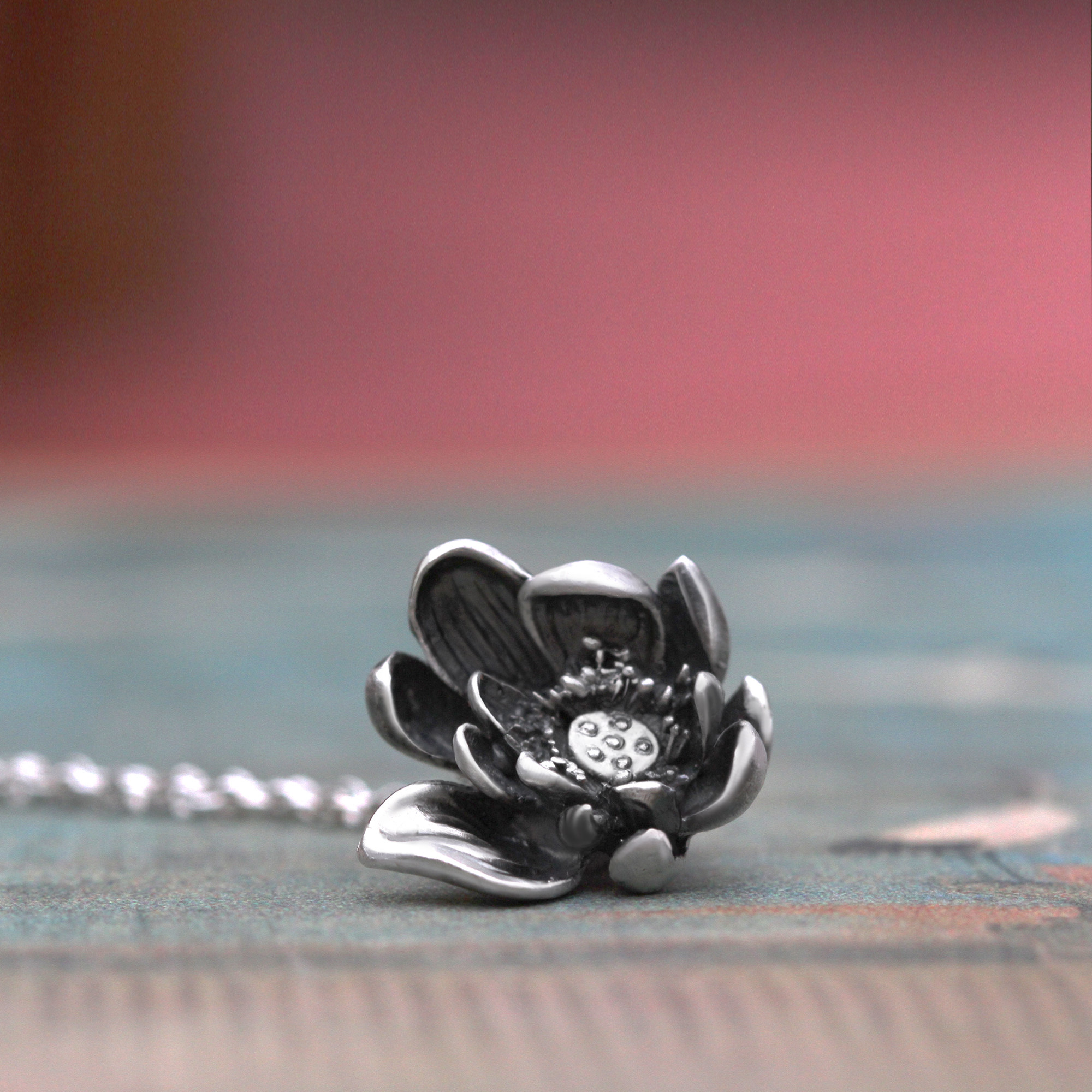 异喜堂原创手工银饰-喜 纯银镀金唐朝牡丹耳坠原创设计小众文艺复古