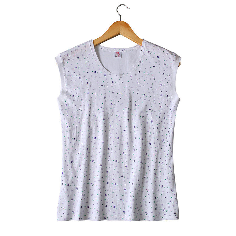 中老年人女士纯棉汗衫妈妈背心全棉宽松无袖老人打底内衣大码夏季_2