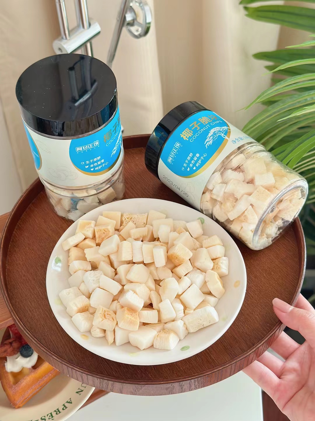 阿甘正馔椰子脆块脆片海南风味特产椰肉果干罐装休闲小吃零食188g