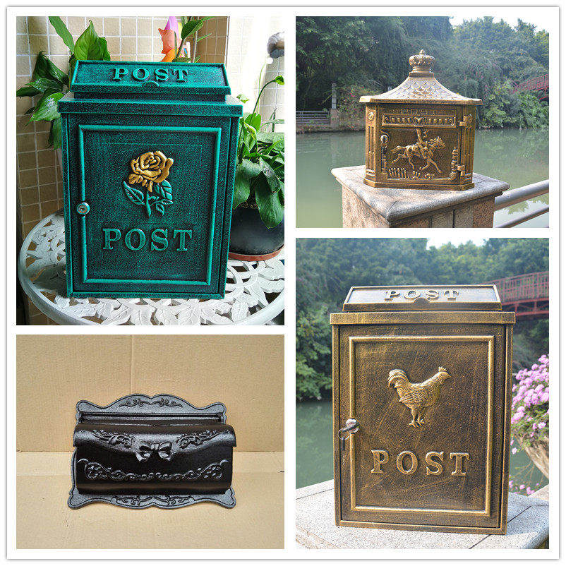 户外邮箱挂式别墅小区复古铜色奶箱