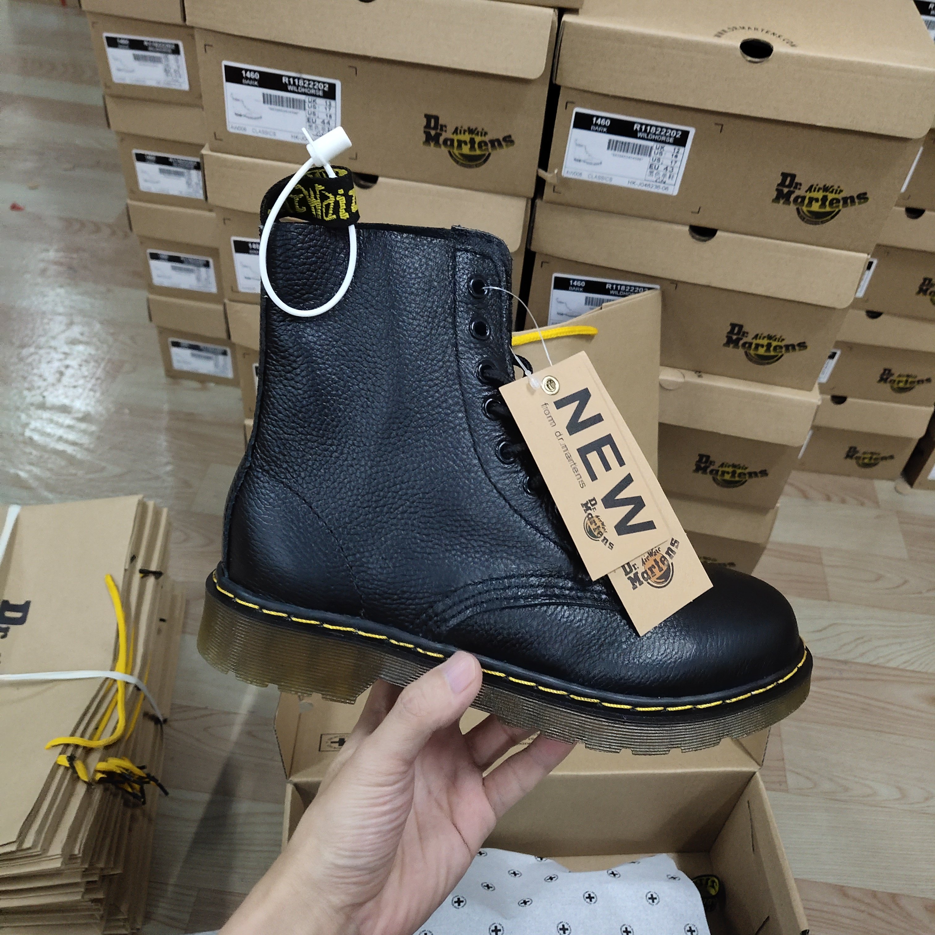 dr马丁靴子女夏季薄款荔枝纹软皮百搭8孔martens博士1460机车短靴