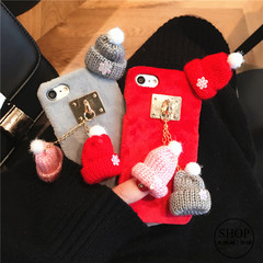可爱吊坠小红帽 苹果7手机壳iPhone6s/plus毛绒硬壳个性韩国潮女