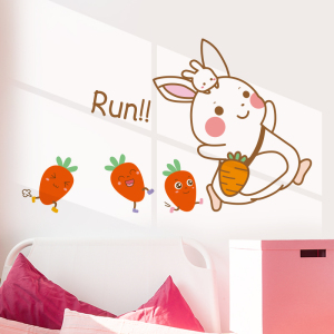 卡通可爱兔子贴纸小图案装饰儿童房间卧室墙上墙壁纸贴画门贴布置