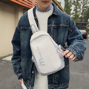 斜挎包男可放平板运动健身韩式单肩女学生美式复古装手机的小背包