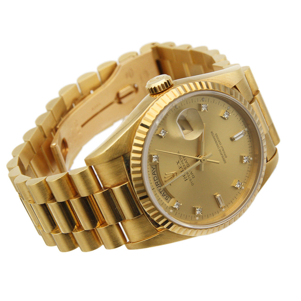 【9新】rolex/劳力士 星期日志 18k黄金 男表