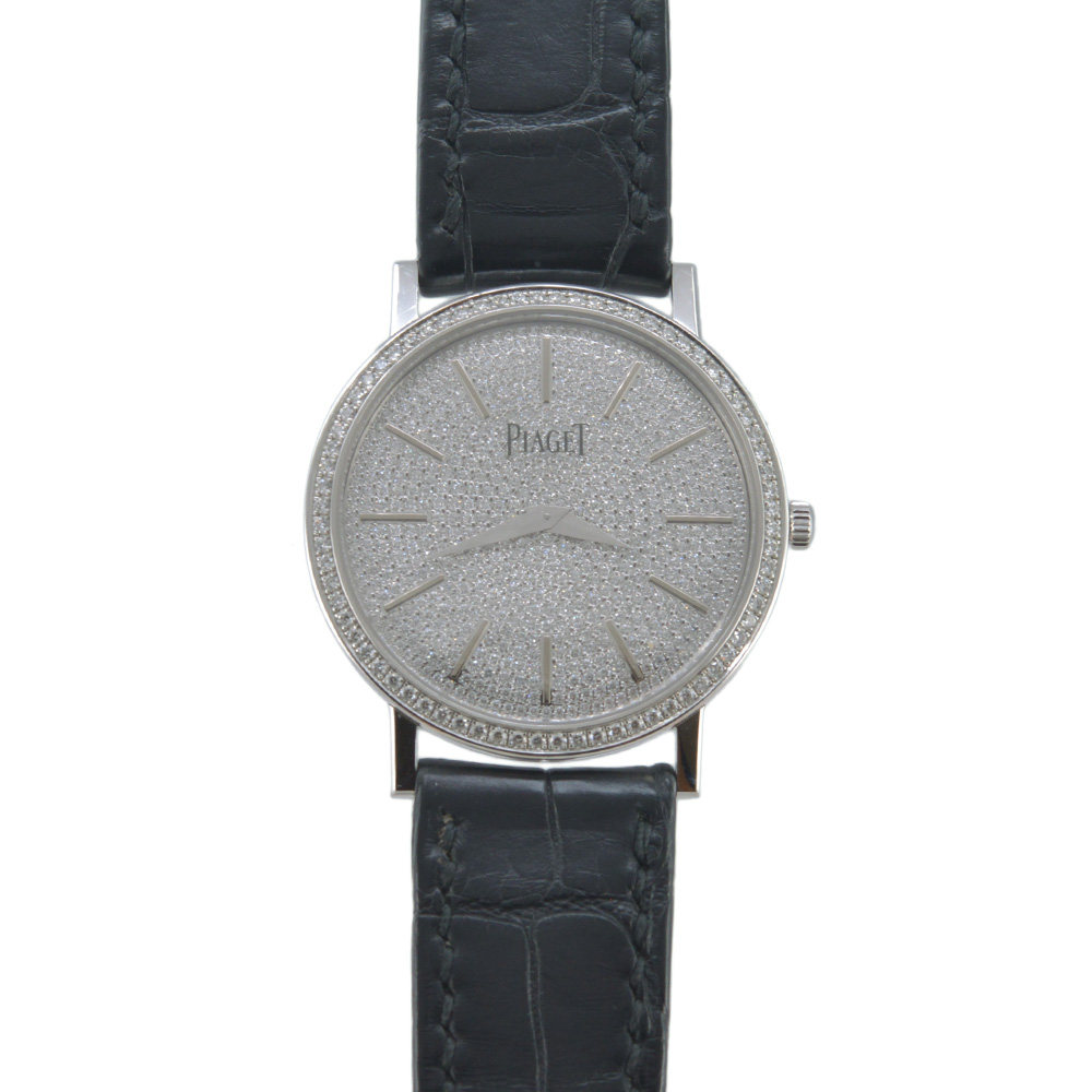 【9新】piaget/伯爵 g0a36128 手动机械 18k白金镶钻 女表