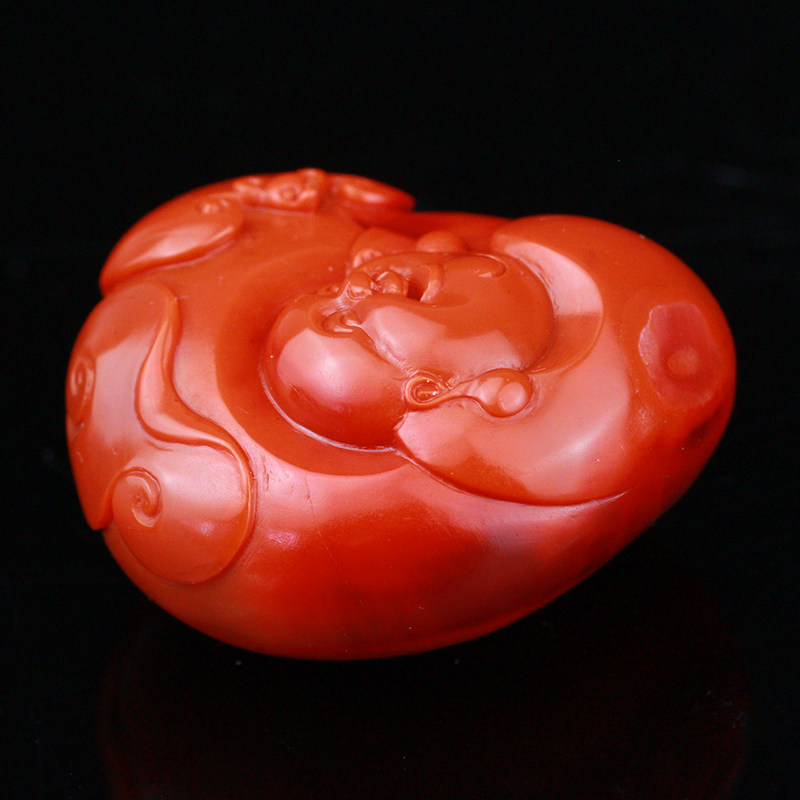 40.18克【福在眼前】凉山料南红玛瑙笑佛挂件